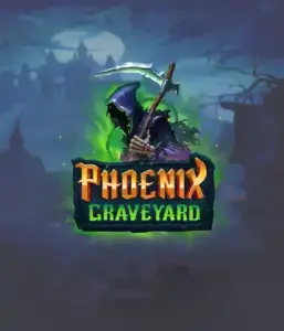 An immersive view of ELK Studios' Phoenix Graveyard slot, with its hauntingly beautiful graveyard and phoenix symbols. The visual highlights the slot's unique expanding reel feature, enhanced by its gorgeous symbols and supernatural theme. It vividly depicts the game's mythological story of resurrection, attractive for those drawn to legends.