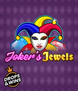 Enjoy the colorful charm of Joker's Jewels slot by Pragmatic Play, showcasing a captivating joker's mask embellished with a vivid jester hat. This graphic captures the fun and excitement of classic slots, set against a purple background. Ideal for fans of joker-themed slots, delivering a thrilling gaming experience. 